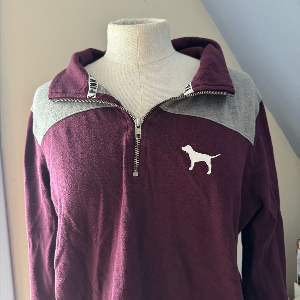 PINK Quarter Zip - Purple/Grey